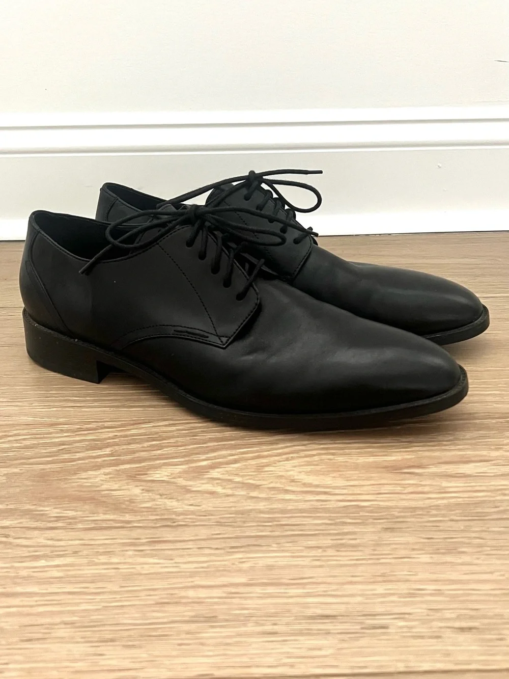 Cole Haan Hawthorne Men's Size 12 M Black Leather Plain Toe Dress Shoes C32351